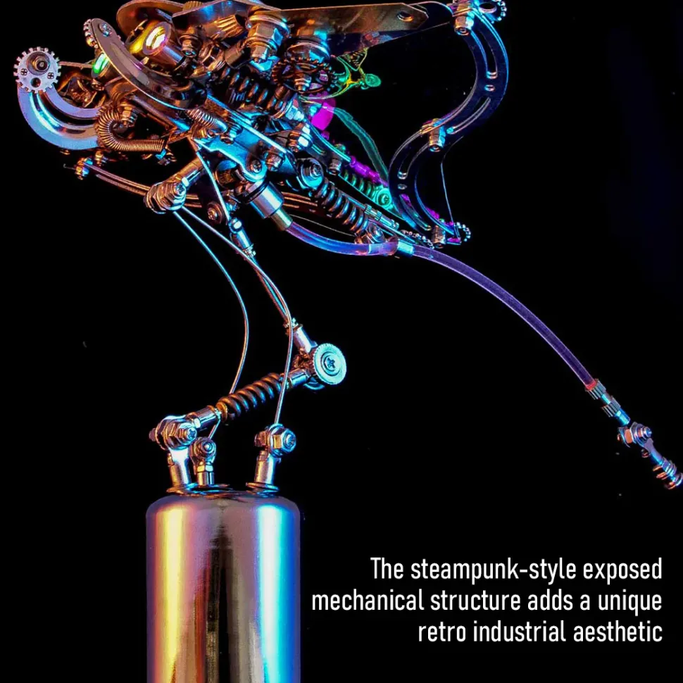 Mechanical Manta Ray 3D Steampunk Metal Kits with Bright Eyes and Translucent Wings