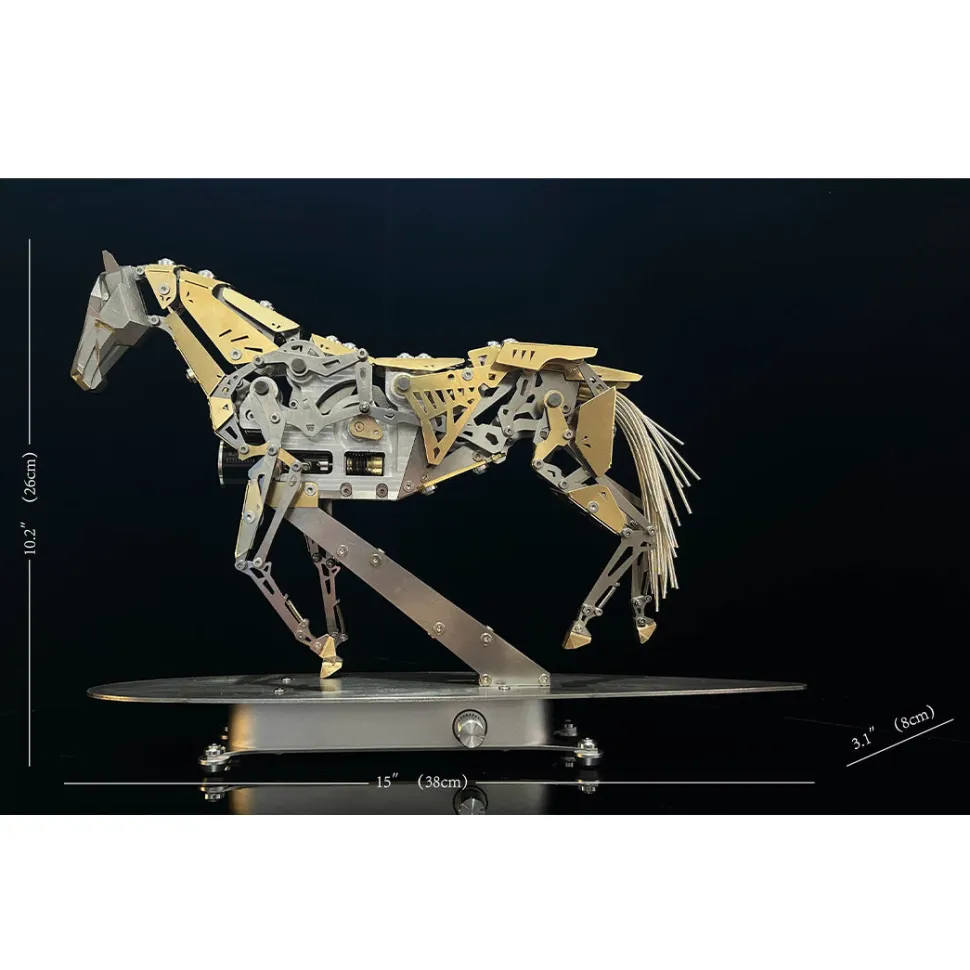 Mechanical Running Horse 3D Metal Puzzle Kinetic Horse Assembly Model Kit 300PCS