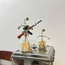Metallic Silver Large 3D Steampunk DIY Robot Lighting with Weapons
