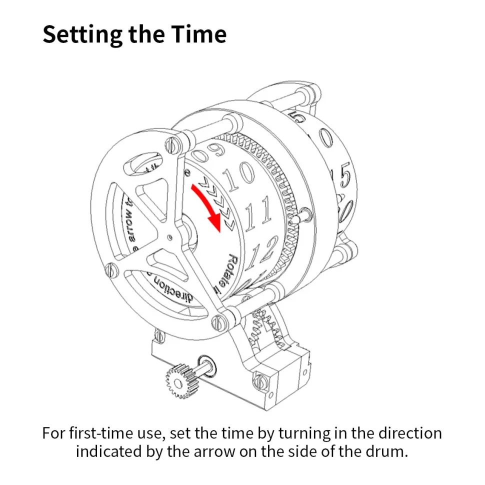 Metal Robot Mechanical Clock Desktop Art Display