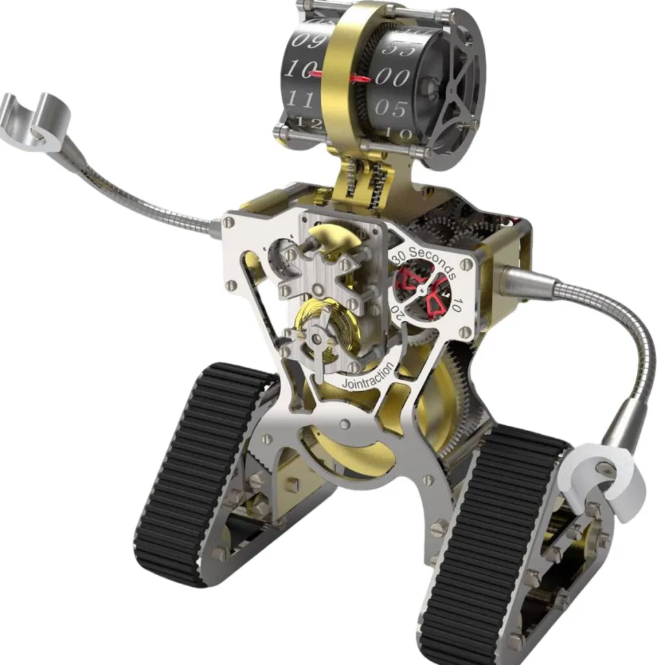 Metal Robot Mechanical Clock Desktop Art Display
