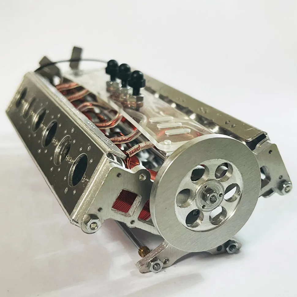 Metal V12 Brushless Electromagnetic Engine Model Technology Toys for 1/10RC RC Cars Ships
