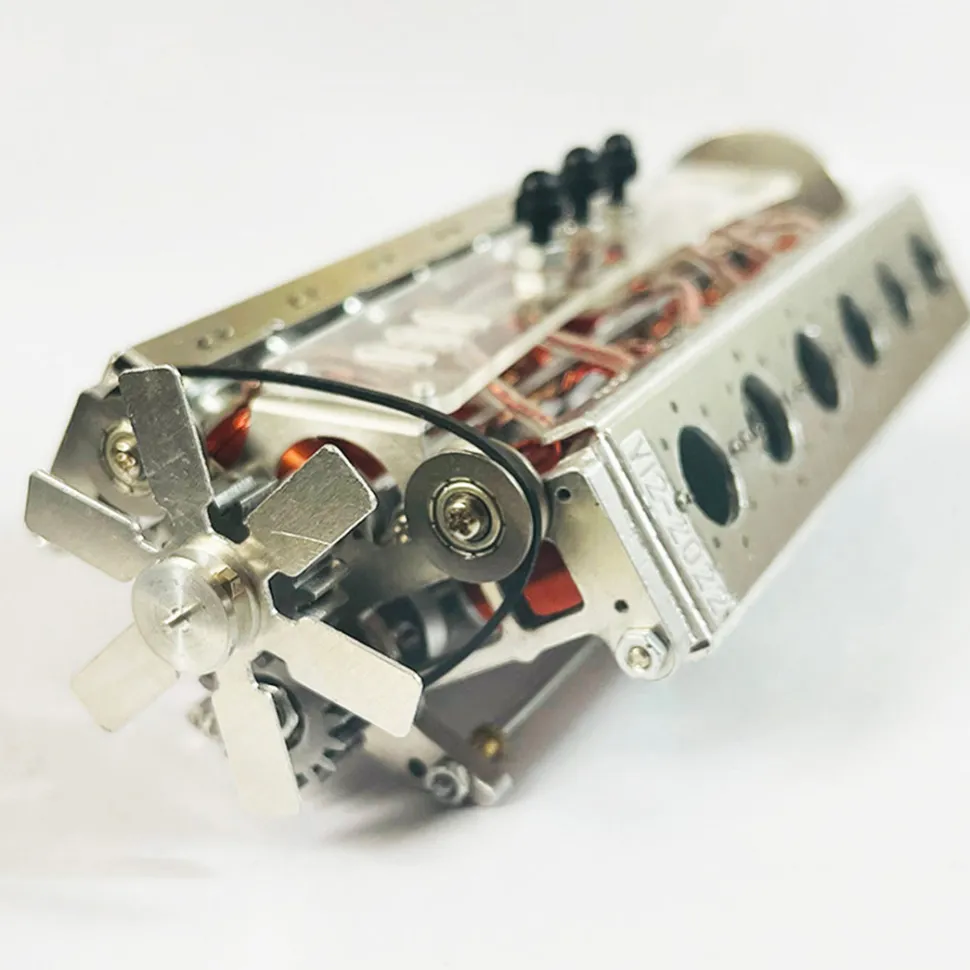 Metal V12 Brushless Electromagnetic Engine Model Technology Toys for 1/10RC RC Cars Ships