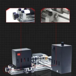 Mini Desktop Lathe with Dual Motor Multifunctional Electric DIY Tools (Black)