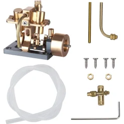 Mini Inline 2 Cylinder Steam Engine Model for 40cm Boat Model Gift Collection - Enginediy