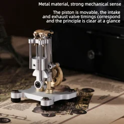 Mini Metal Mechanical 4-stroke Internal Combustion Engine Model Toy for Educational Experimental Science Demonstration
