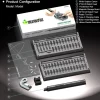 Mini Precision Electric Screwdriver DIY Tools Set with LED Light for Models & Electronics (Frosted)