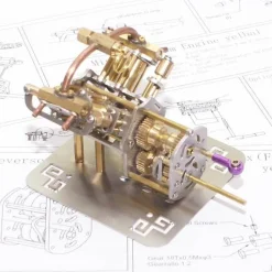 Mini V4 Steam Engine Model with Reverse Gearbox Toy Creative Gift