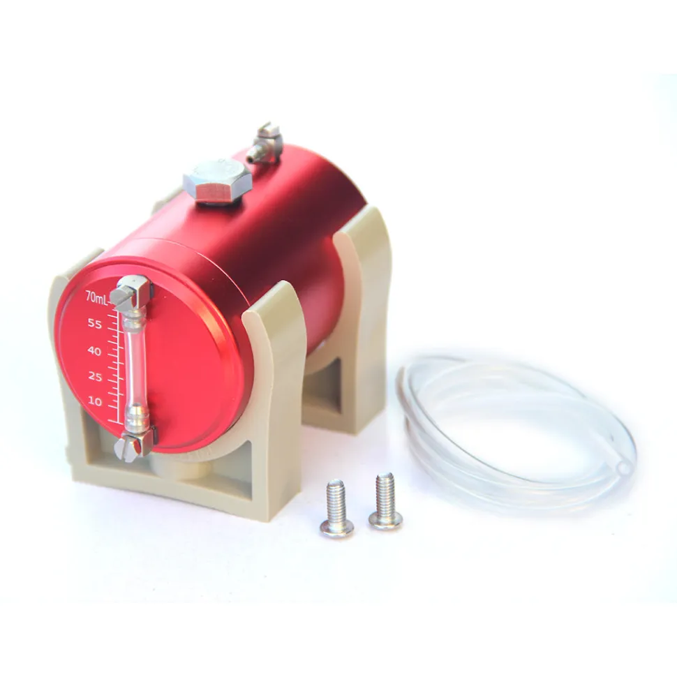 70ml Metal Oil Tank Fuel Container with Oil Level Display and 2 x 4mm Oil Pipe for Engine Model / Gasoline Powered RC Cars Boats