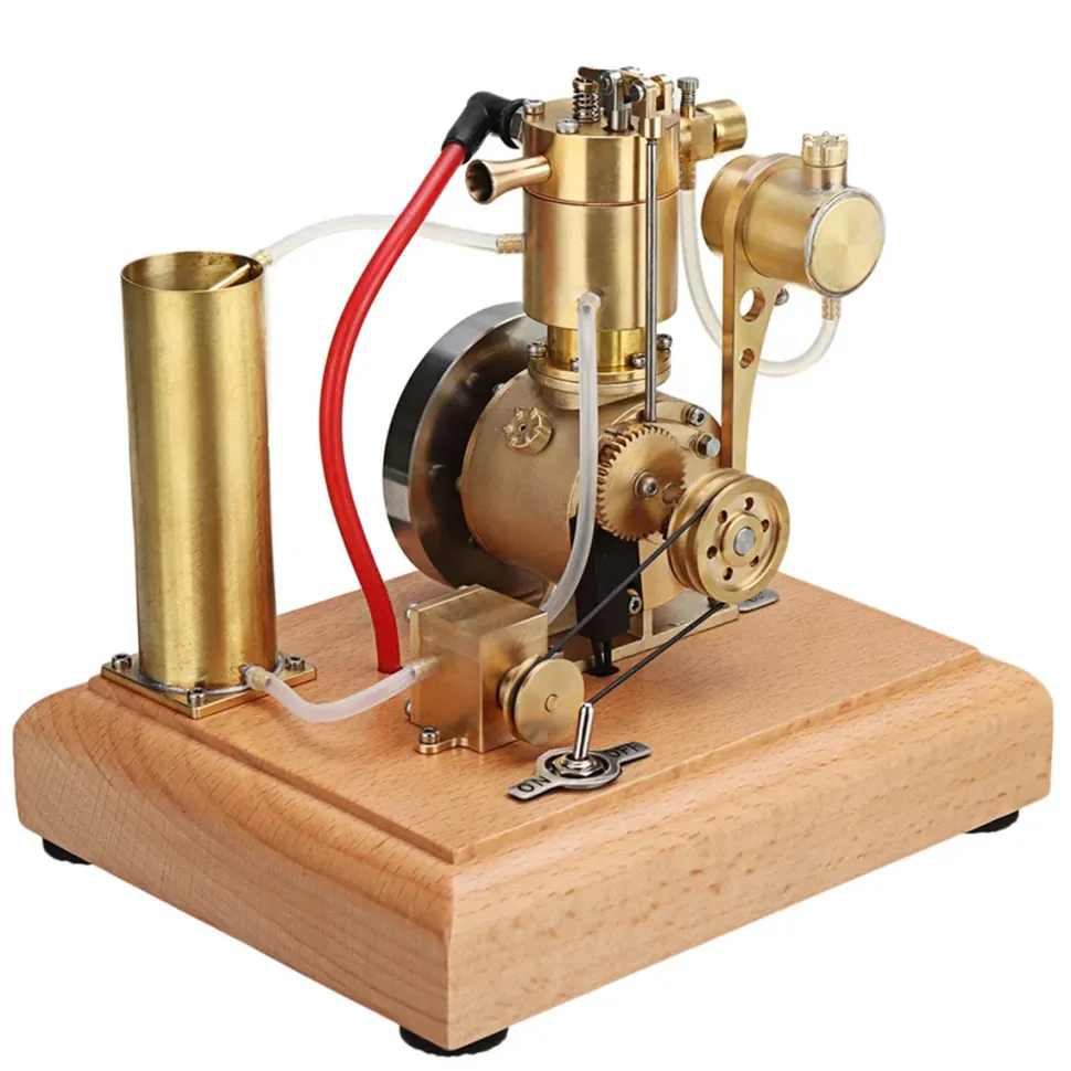 M18 Premium Stirling Engine Model – Water-Cooled Miniature Gasoline Motor with Gear Pump & Water Tank