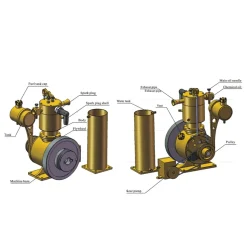 M18 Premium Stirling Engine Model – Water-Cooled Miniature Gasoline Motor with Gear Pump & Water Tank