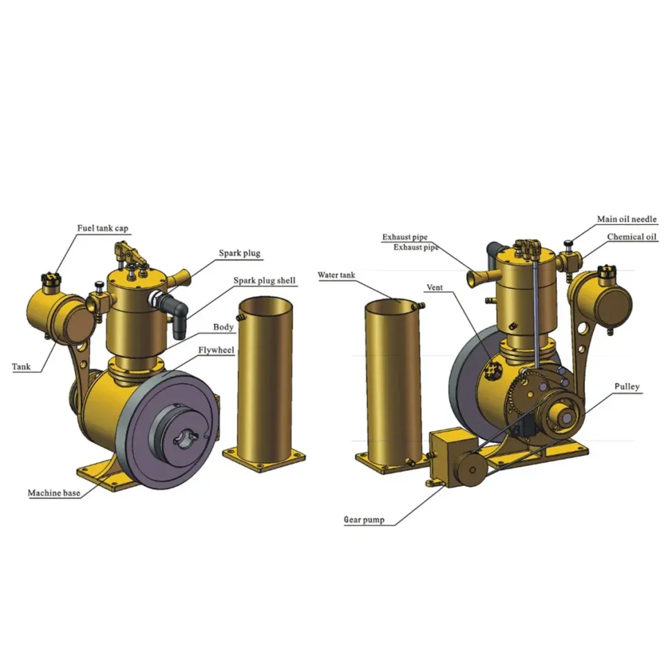 M18 Premium Stirling Engine Model – Water-Cooled Miniature Gasoline Motor with Gear Pump & Water Tank