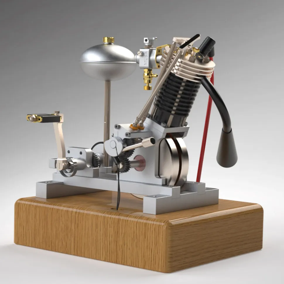 MUSA Hoglet V1 Single-Cylinder 4-Stroke Gasoline Realistic Motorcycle Internal Combustion Engine with Kick Start
