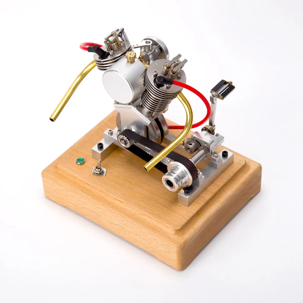 MUSA Hoglet V-twin Engine Mini 4-Stroke V2 Gasoline Engine Internal Combustion Model Realistic RTR Version Motorcycle Kickstart