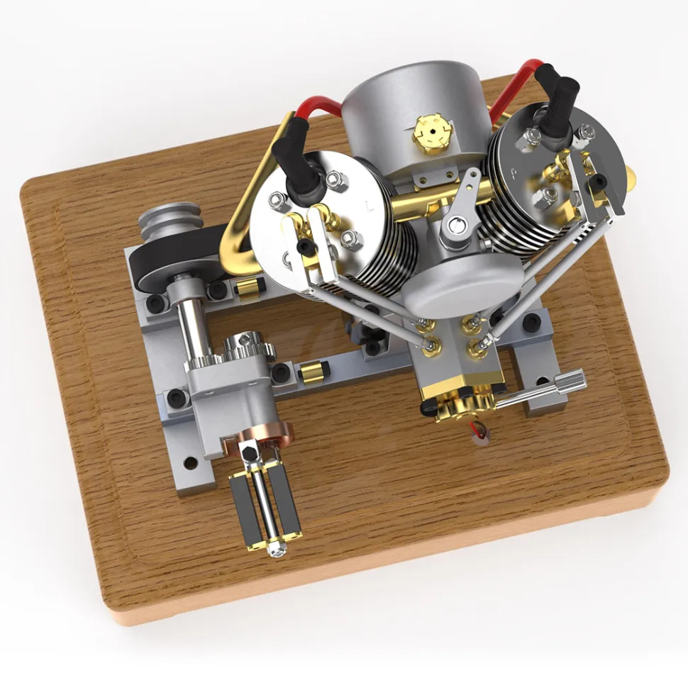 MUSA Hoglet V-twin Engine Mini 4-Stroke V2 Gasoline Engine Internal Combustion Model Realistic RTR Version Motorcycle Kickstart