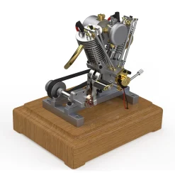 MUSA Hoglet V-twin Engine Mini 4-Stroke V2 Gasoline Engine Internal Combustion Model Realistic RTR Version Motorcycle Kickstart