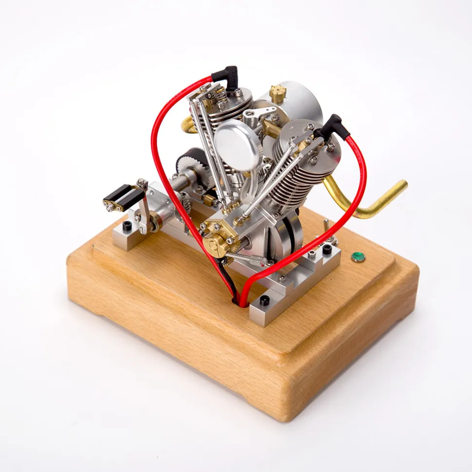 MUSA Hoglet V-twin Engine Mini 4-Stroke V2 Gasoline Engine Internal Combustion Model Realistic RTR Version Motorcycle Kickstart