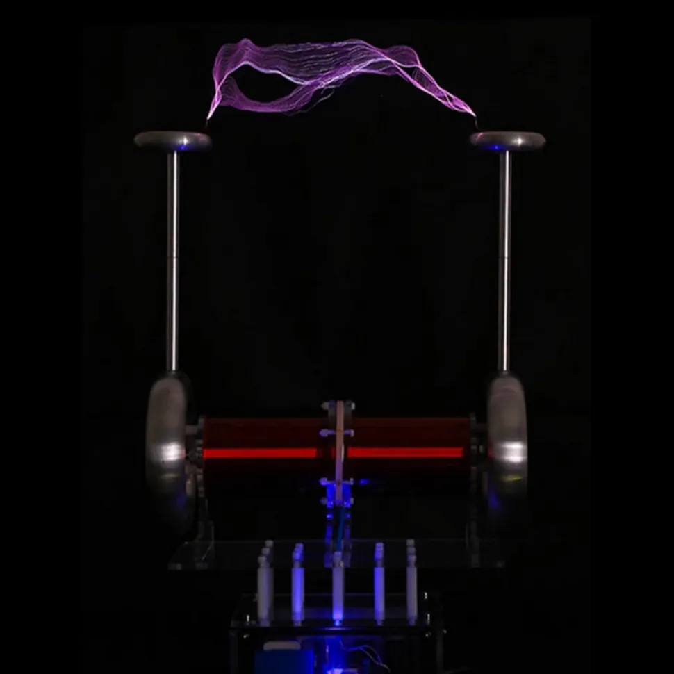 Music Tesla Coil Ambipolarity SSTC Singing Plasma Loudspeaker Artificial Lightning Magnetic Storm Coil Experiment Model