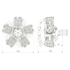 NGH GF150R5 150cc Radial Engine Five-cylinder Four-stroke Air-cooled Gasoline Engine Model for Fixed-Wing RC Airplanes