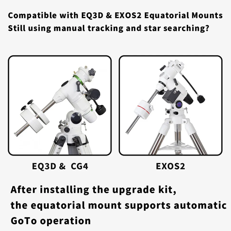 ONSTEP Auto GOTO Upgrade Kit PRO+, 12V DC 5.5×2.1 Input, Comaptible with EO3D/EXOS2 Equitorial Mount