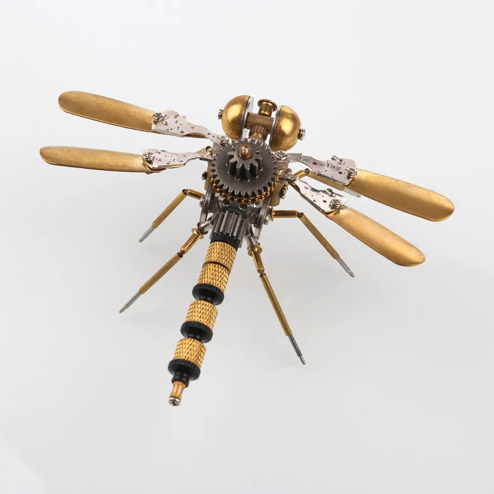 250+Pcs Mechanical Metal Model Kit Assembly Toy - (Spider + Dragonfly + Wasp)