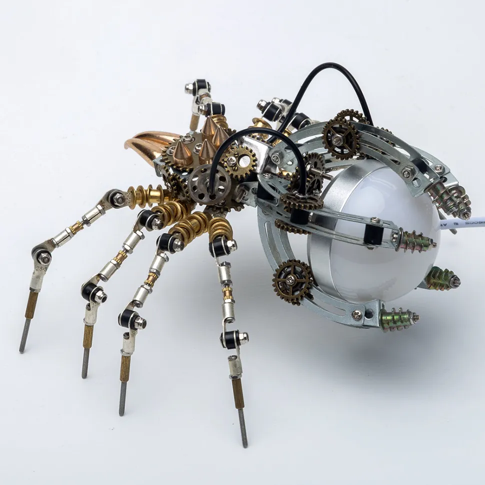 512PCS Metal DIY Assembly Toys Mechanical Spider with Lamp