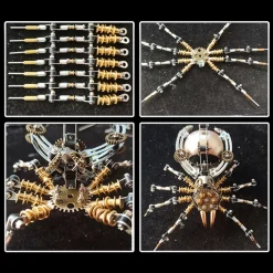 512PCS Metal DIY Assembly Toys Mechanical Spider with Lamp