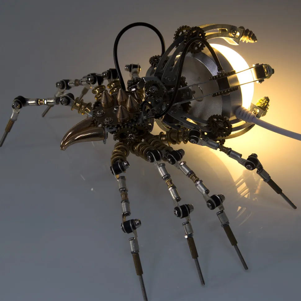 512PCS Metal DIY Assembly Toys Mechanical Spider with Lamp