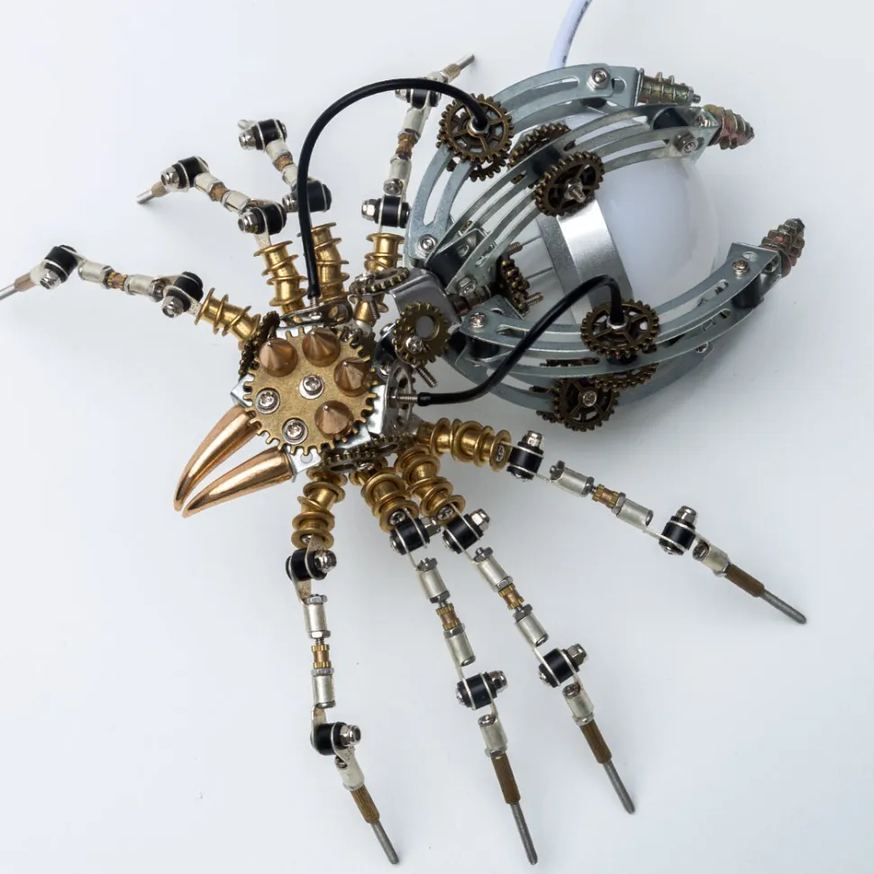 512PCS Metal DIY Assembly Toys Mechanical Spider with Lamp