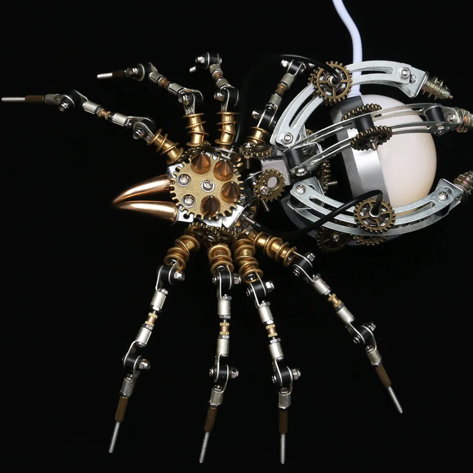 512PCS Metal DIY Assembly Toys Mechanical Spider with Lamp