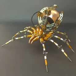 512PCS Metal Steampunk Mechanical Spider Bluetooth Speaker Model Kit