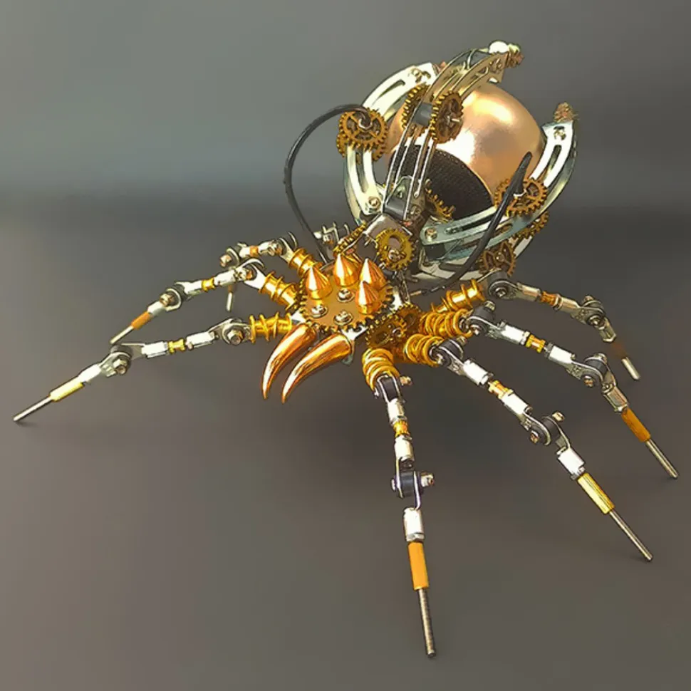 512PCS Metal Steampunk Mechanical Spider Bluetooth Speaker Model Kit