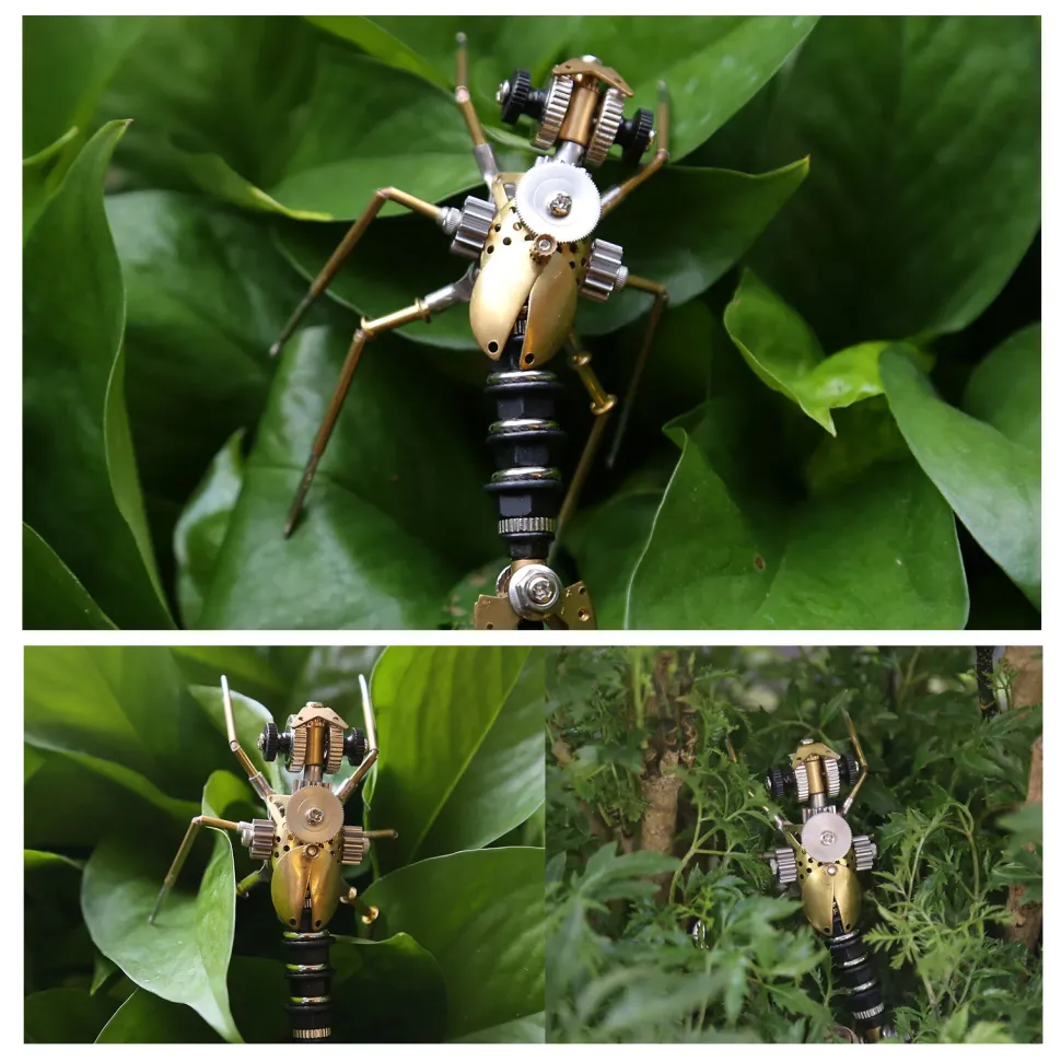 270Pcs Steampunk Insect Metal Model Kits Mechanical Crafts for Home Decor - Mosquito + Deck Insect + Bee Trinity