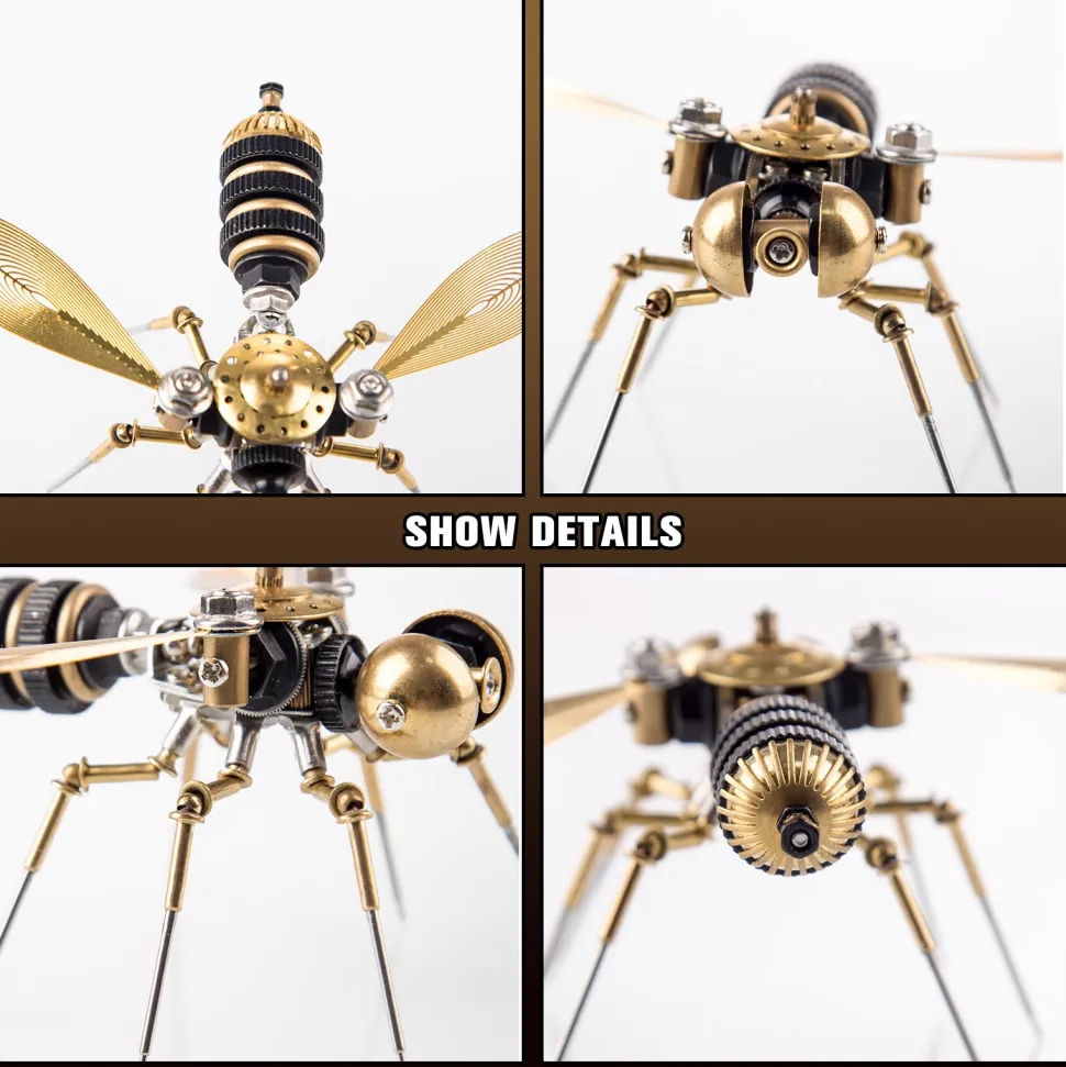 90Pcs Steampunk Insect Metal Model Kits Mechanical Crafts for Home Decor - Bee