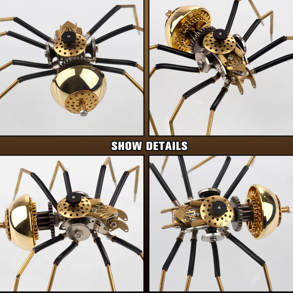 80Pcs Steampunk Insect Metal Model Kits Mechanical Crafts for Home Decor - Spider