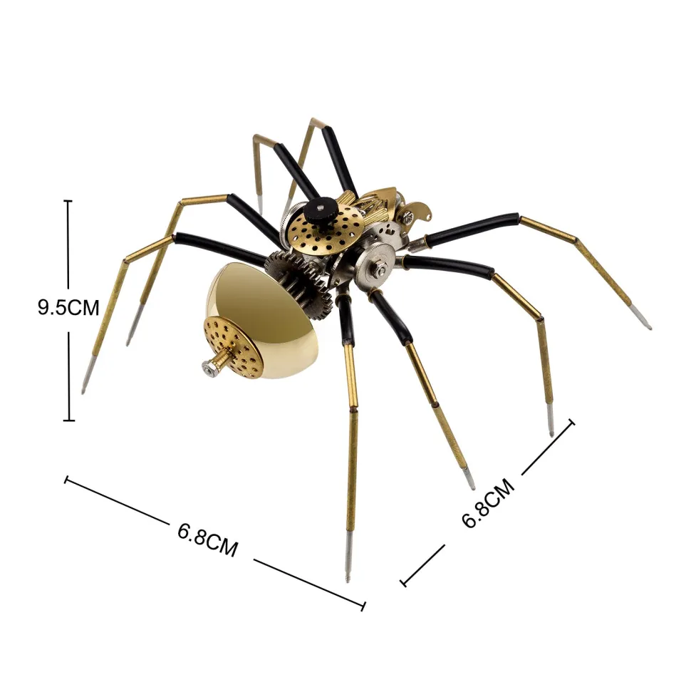 80Pcs Steampunk Insect Metal Model Kits Mechanical Crafts for Home Decor - Spider