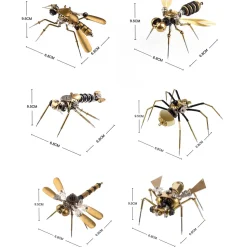500+Pcs Steampunk Insect MINI Metal Creative Crafts