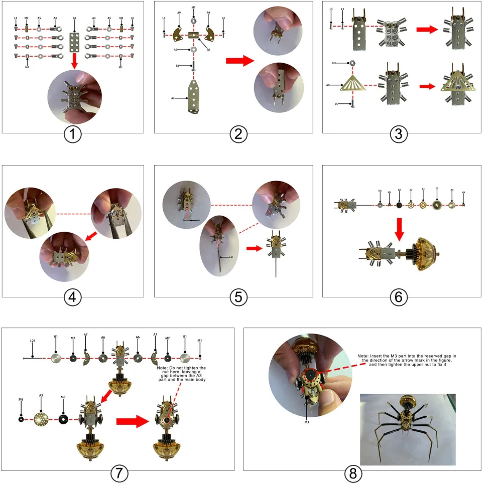 500+Pcs Steampunk Insect MINI Metal Creative Crafts