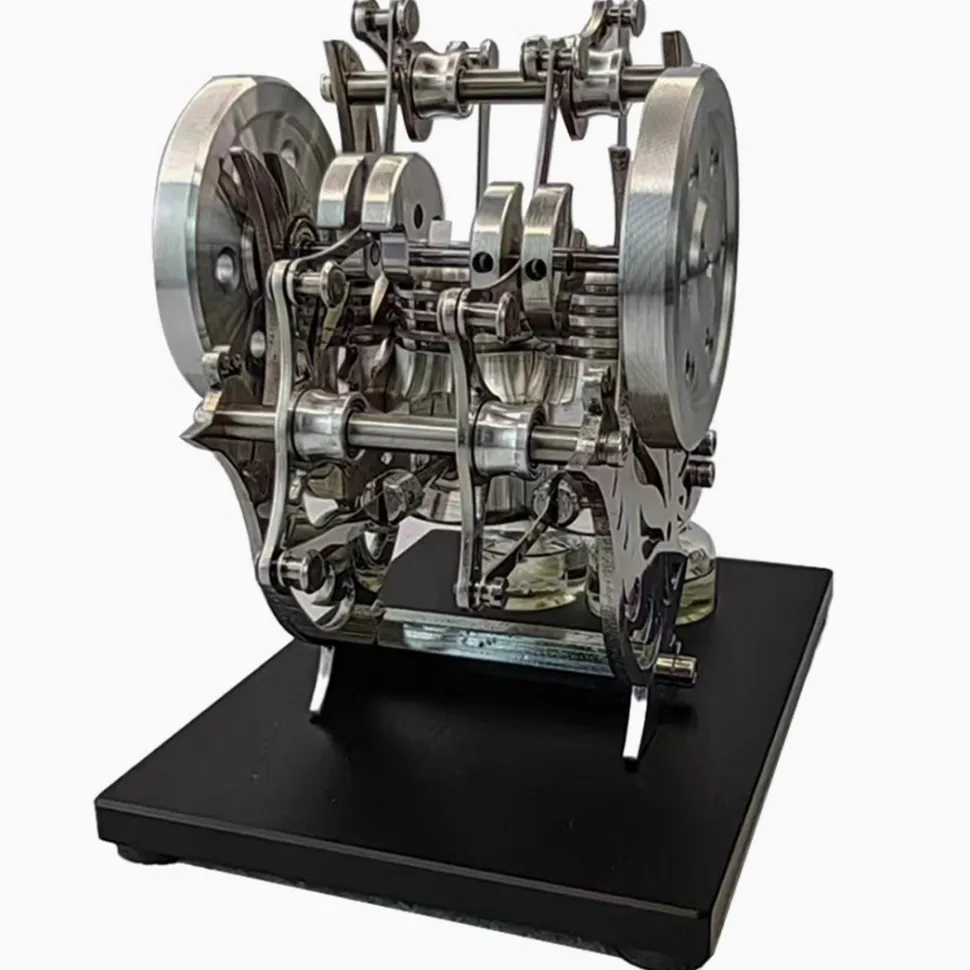 Pigeon-Style Dual-Cylinder Dual-Piston Hot Air Stirling Engine Model Educational Toy