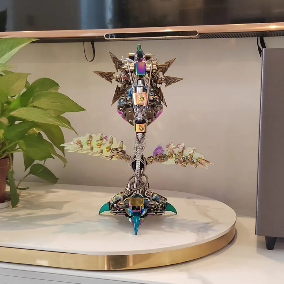 Piranha Plant Flower 3D Metal Mechanical Puzzle Model Kit with LED Lights-400 Pieces