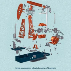Pumping Unit that Works - Oil Pump Jack Model Kit - TECHING 3D Metal Oilfield Working Equipment with Light Oil Rig Educational Toys Collection 219Pcs