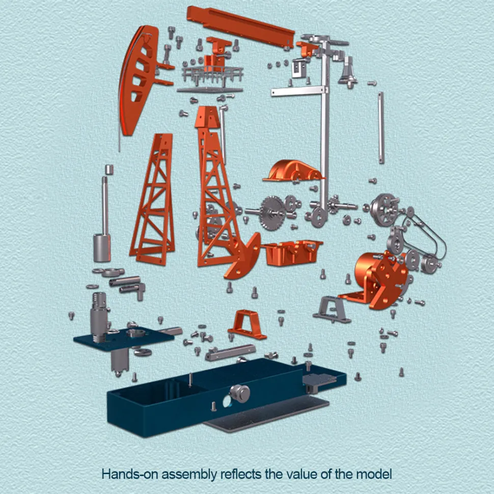 Pumping Unit that Works - Pumping Unit Model Kit - TECHING Pumping Unit DIY Assembly 3D Metal Mechanical Puzzle Educational Toys Collection 219Pcs