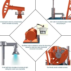 Pumping Unit that Works - Pumping Unit Model Kit - TECHING Pumping Unit DIY Assembly 3D Metal Mechanical Puzzle Educational Toys Collection 219Pcs