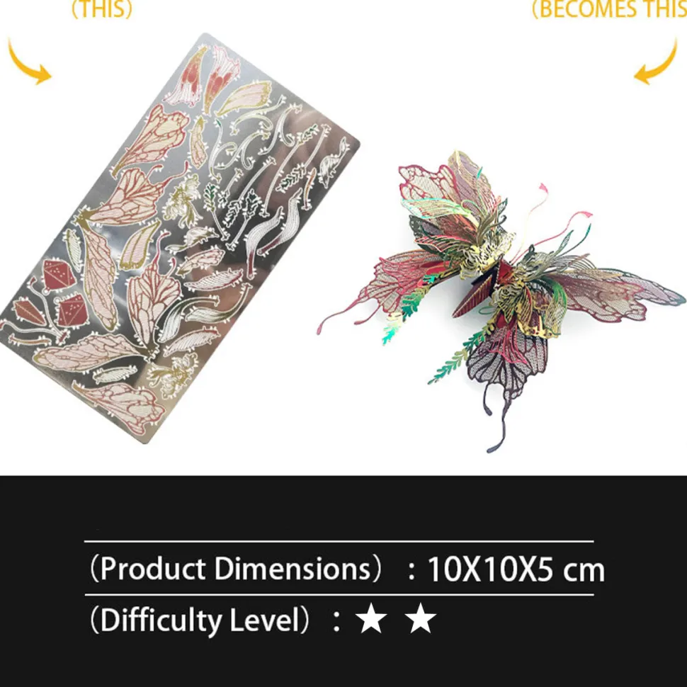 QianYuDie 3D Metal Steampunk Mechanical Butterfly Model Kit