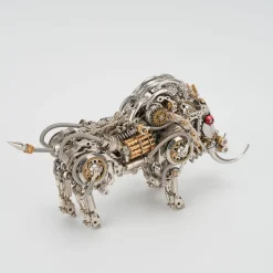 Raging Tusk 3D Metal Mechanical Boar Model Kit–DIY Steampunk Animal Assembly for Desktop Display