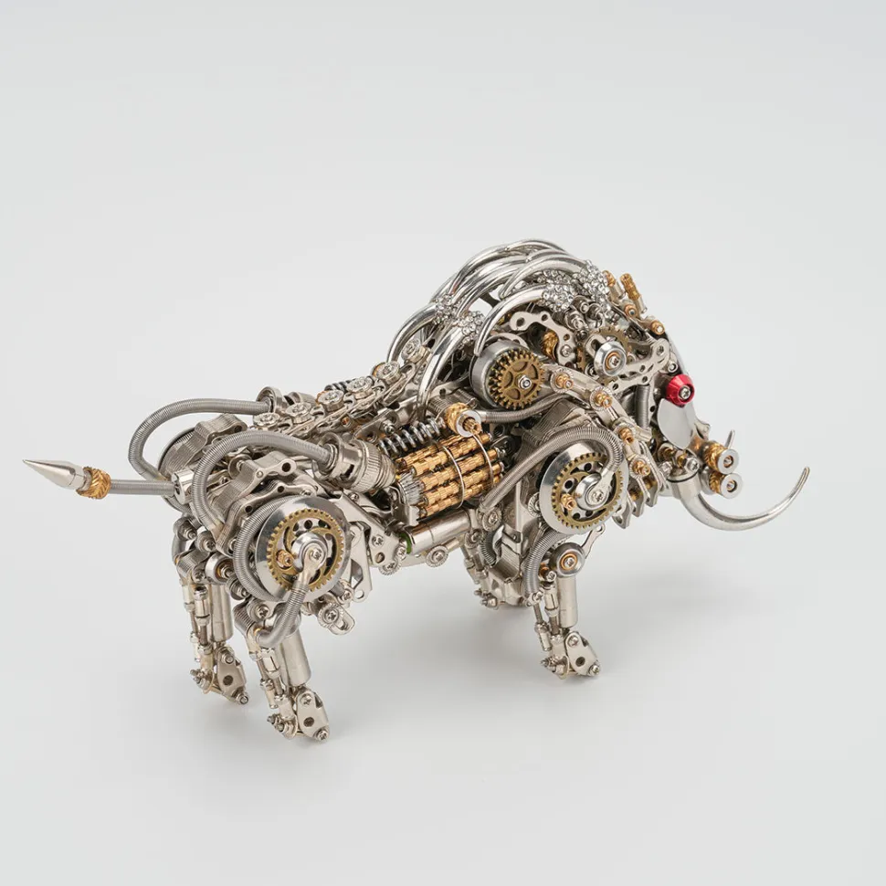 Raging Tusk 3D Metal Mechanical Boar Model Kit–DIY Steampunk Animal Assembly for Desktop Display
