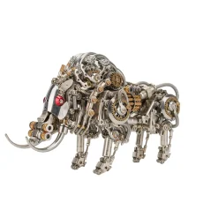 Raging Tusk 3D Metal Mechanical Boar Model Kit–DIY Steampunk Animal Assembly for Desktop Display