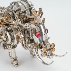 Raging Tusk 3D Metal Mechanical Boar Model Kit–DIY Steampunk Animal Assembly for Desktop Display