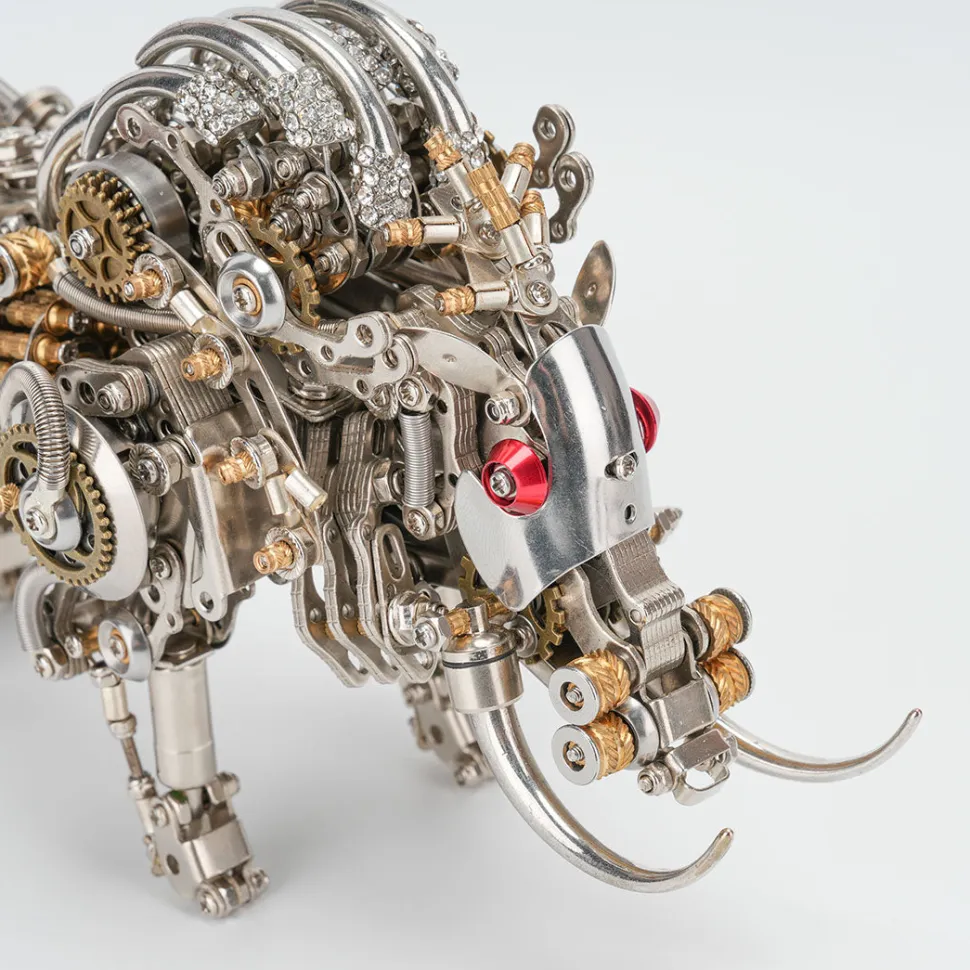 Raging Tusk 3D Metal Mechanical Boar Model Kit–DIY Steampunk Animal Assembly for Desktop Display