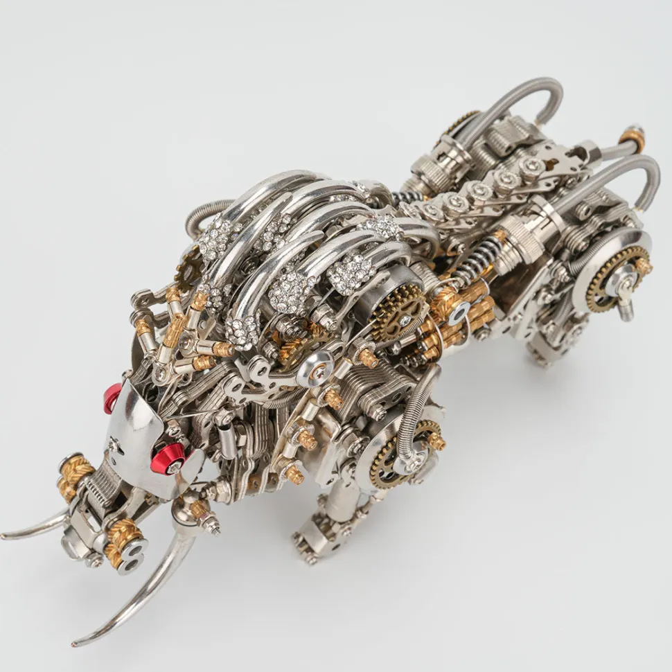 Raging Tusk 3D Metal Mechanical Boar Model Kit–DIY Steampunk Animal Assembly for Desktop Display